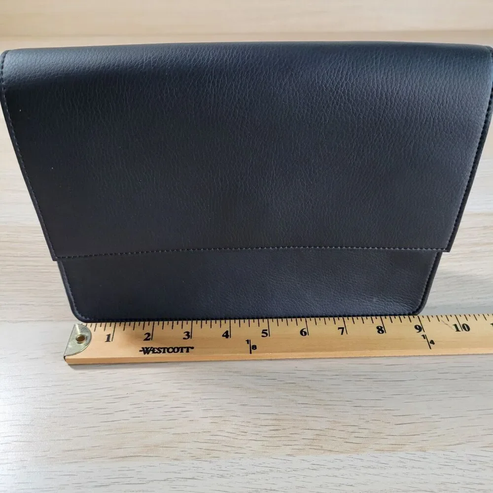 Von Holzhausen Black Magnetic Clutch Wallet Pouch Vegan Leather Hand Held Purse